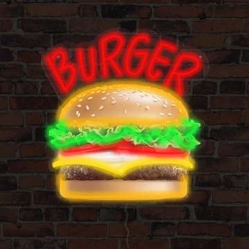 Hamburger - LED neon plakát