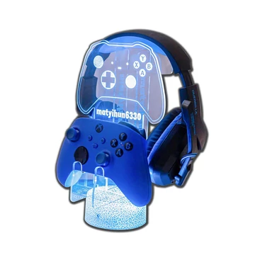 LED Gamer kontroller és fülhallgató tartó állvány