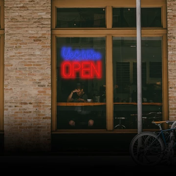 Open - LED neon dekoráció