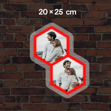 Hexagon Neon fotókeret