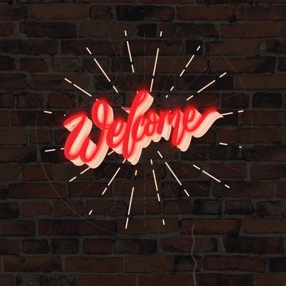 Welcome - LED neon plakát