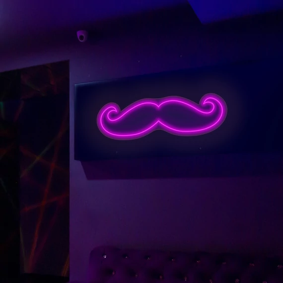 Mustache - LED neon dekoráció