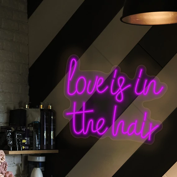 Love is in the hair - LED neon dekoráció