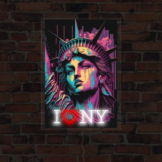 New York - LED neon plakát