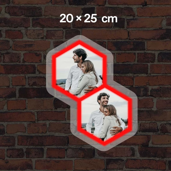 Hexagon Neon fotókeret
