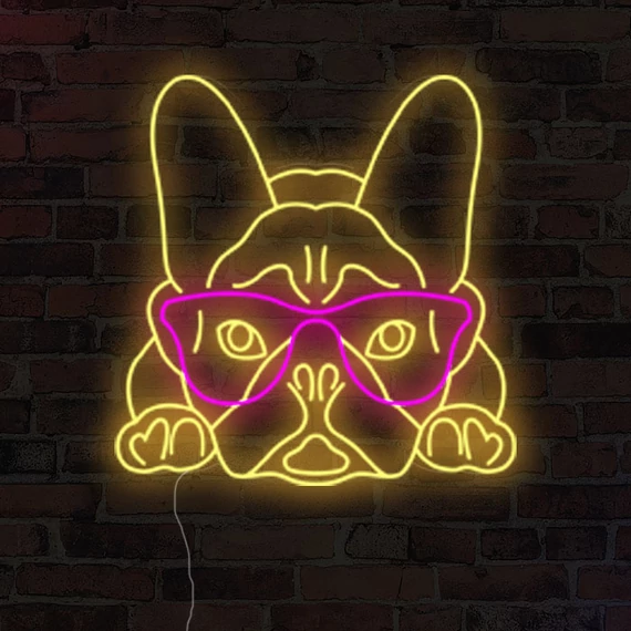 French bulldog - LED neon dekoráció
