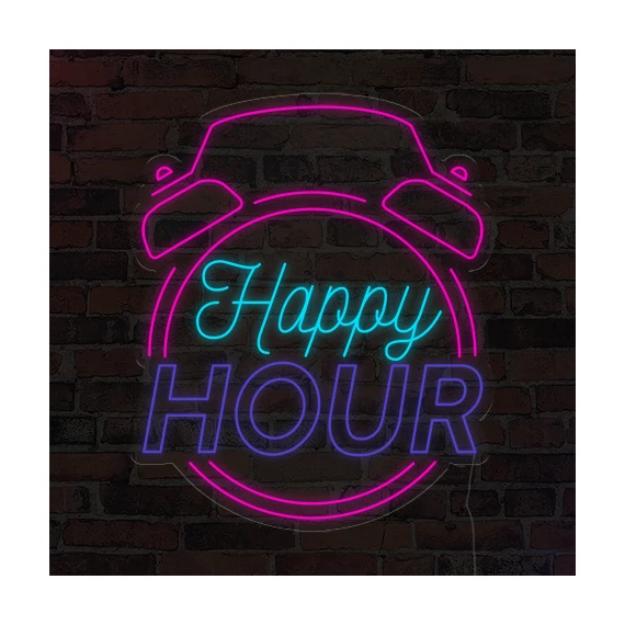 Happy hour - LED neon dekoráció
