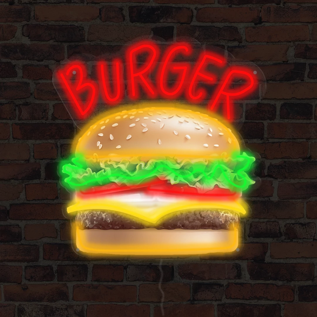 Hamburger - LED neon plakát