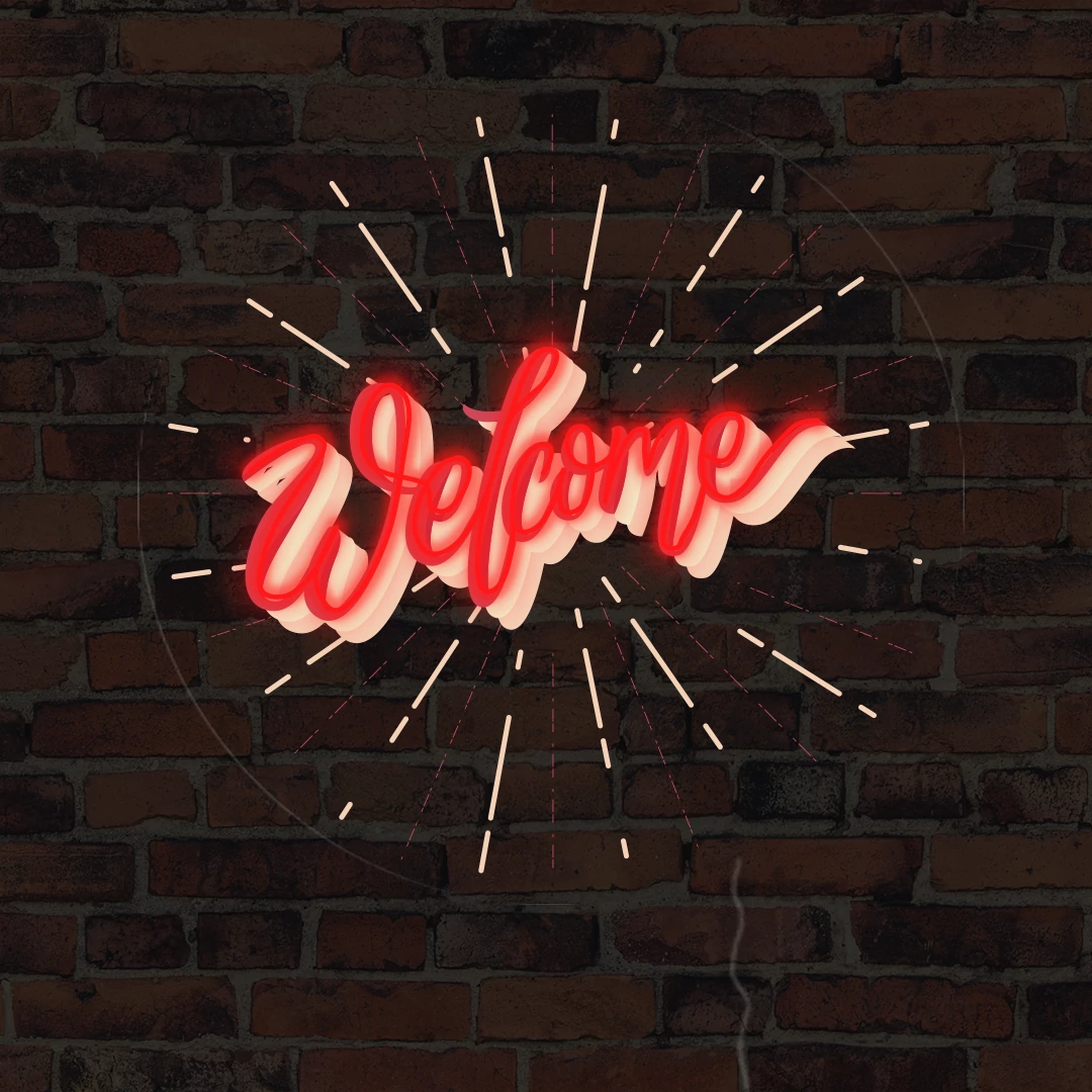 Welcome - LED neon plakát