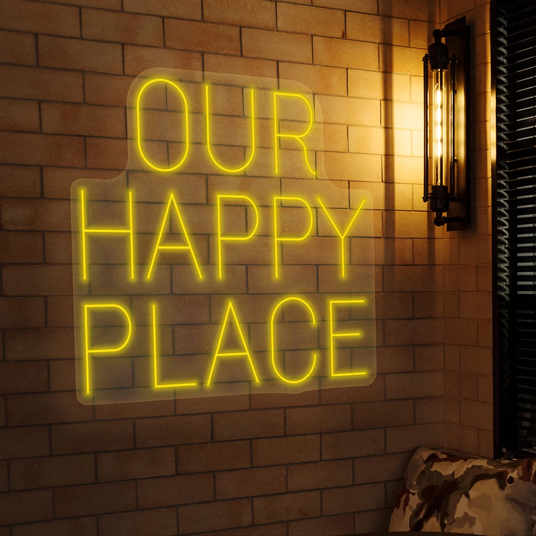 Our happy place - LED neon dekoráció