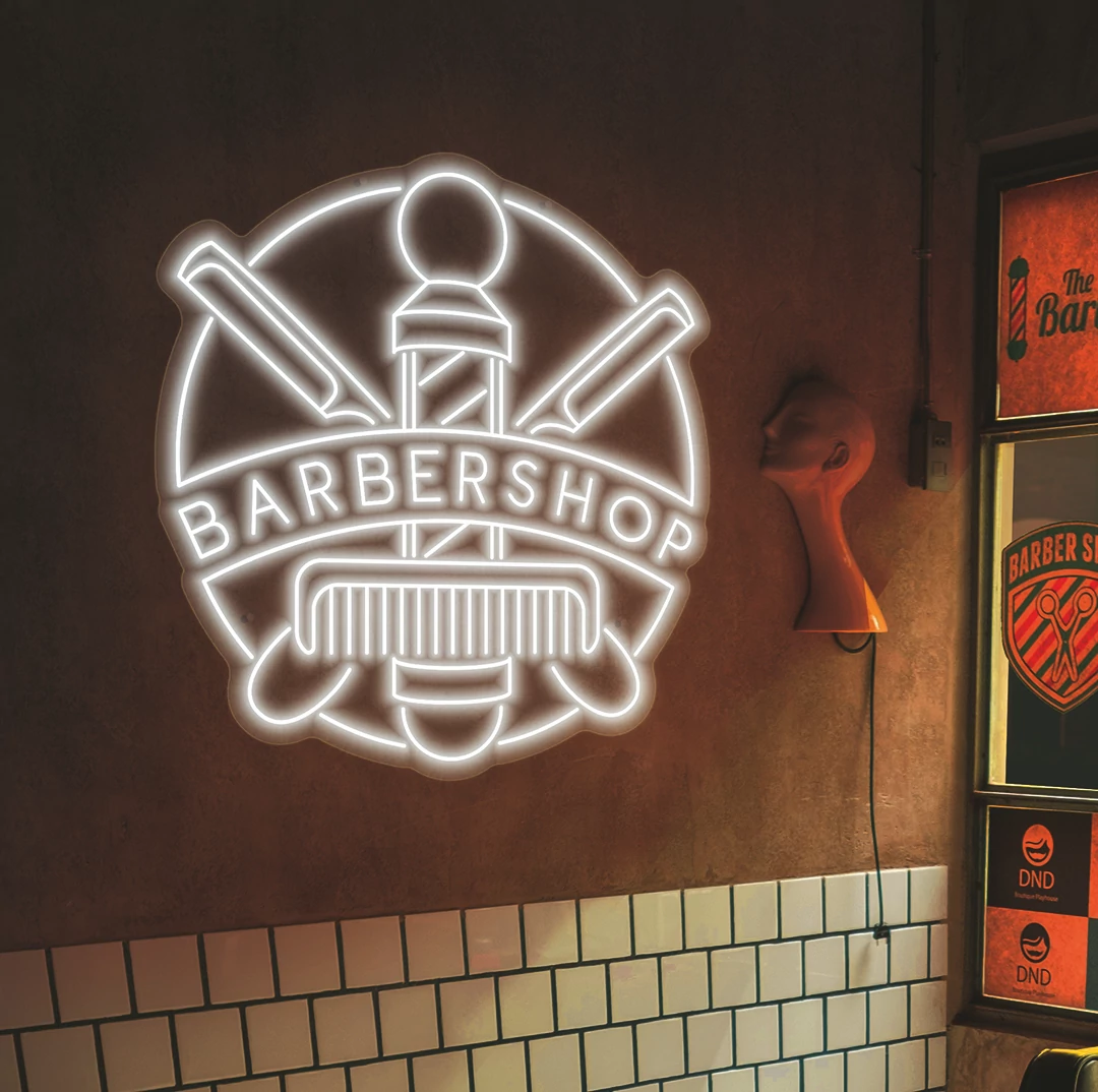 Barbershop - LED neon dekoráció