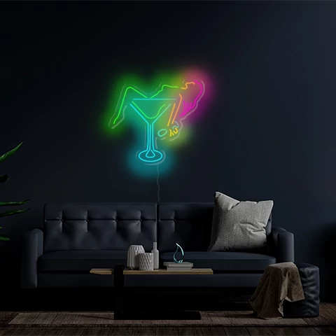 Champagne - LED neon dekoráció